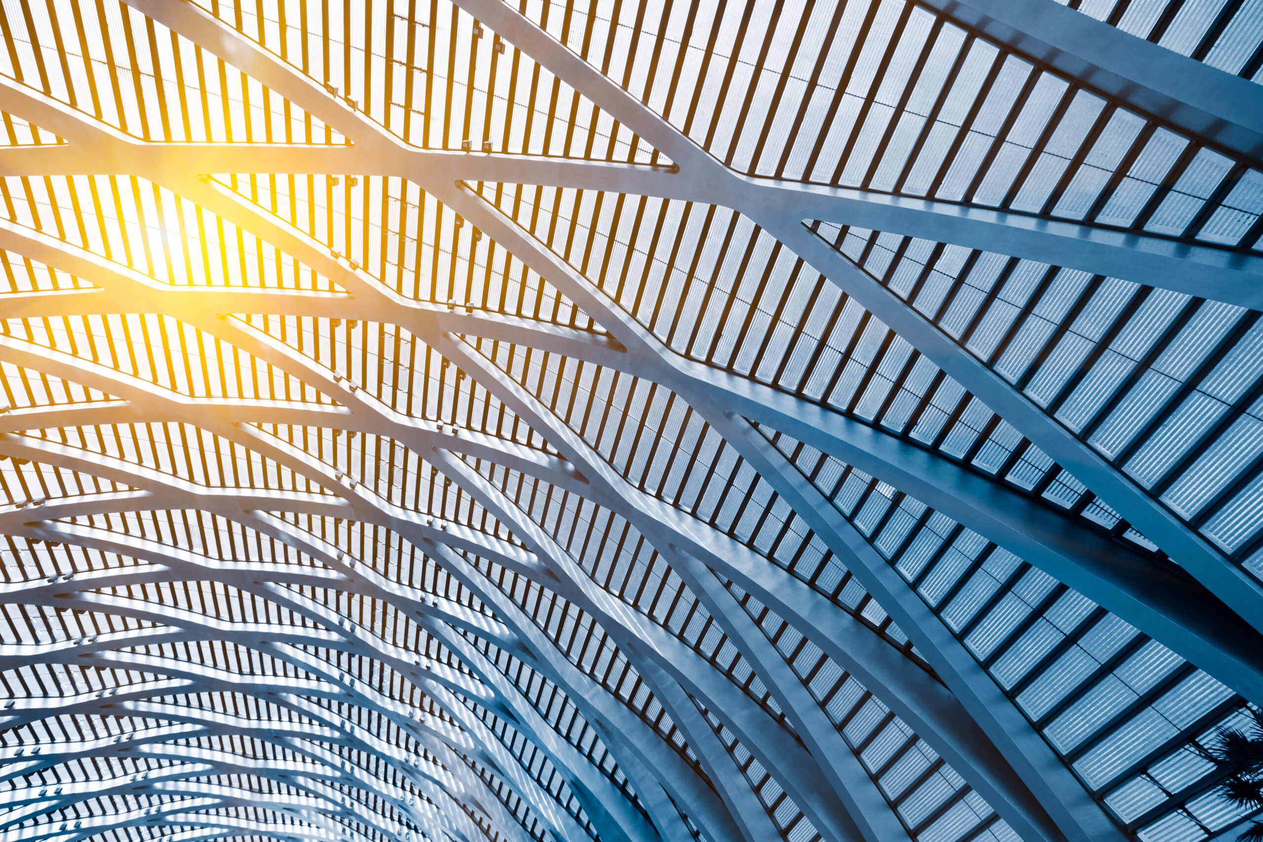 low angle view of building ceiling